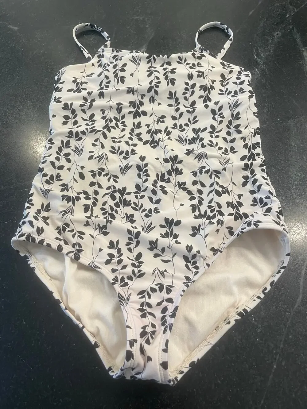 GB Girls white and black floral one piece swimsuit 16